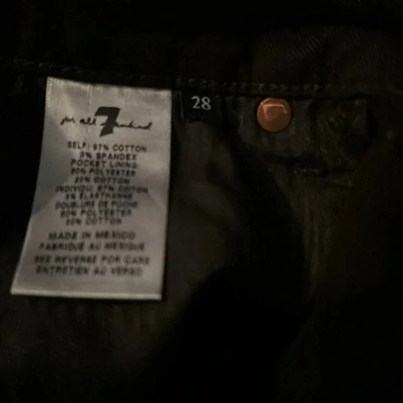 7 FOR ALL MANKIND Women’s Broken Twill Cut Off Short Black Size 28 - Picture 16 of 16